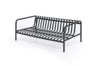 Four Piece Dark Gray and Blue Metal Upholstered Cushions Sofa Seating Group With Table  Warm Home View