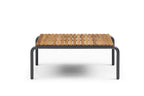 Four Piece Dark Gray and Blue Metal Upholstered Cushions Sofa Seating Group With Table  Warm Home View