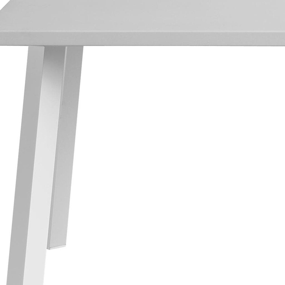 39" White Aluminum Square Outdoor Dining Table  Warm Home View