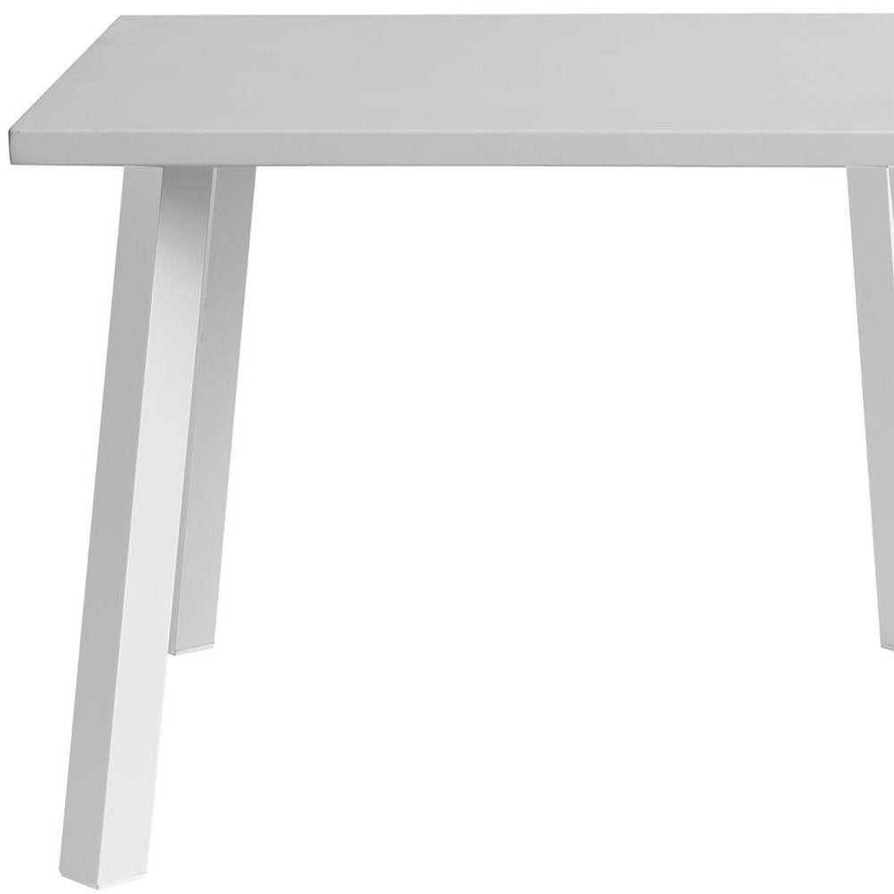 39" White Aluminum Square Outdoor Dining Table  Warm Home View