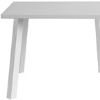 39" White Aluminum Square Outdoor Dining Table  Warm Home View