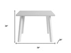 39" White Aluminum Square Outdoor Dining Table  Warm Home View