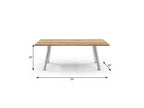 79" Natural and Silver Solid Wood and Stainless Steel Outdoor Dining Table – Teak  Warm Home View