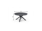55" Dark Gray Ceramic Glass and Aluminum Round Outdoor Dining Table  Warm Home View