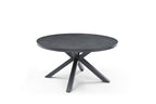 55" Dark Gray Ceramic Glass and Aluminum Round Outdoor Dining Table  Warm Home View