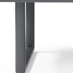 79" Dark Gray Ceramic Steel and Aluminum Outdoor Dining Table  Warm Home View