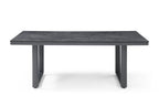 79" Dark Gray Ceramic Steel and Aluminum Outdoor Dining Table  Warm Home View
