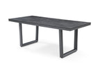79" Dark Gray Ceramic Steel and Aluminum Outdoor Dining Table  Warm Home View