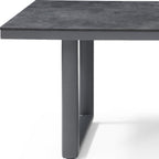 79" Dark Gray Ceramic Steel and Aluminum Outdoor Dining Table  Warm Home View