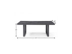 79" Dark Gray Ceramic Steel and Aluminum Outdoor Dining Table  Warm Home View