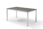 63" Dark Gray and Silver Ceramic Glass and Stainless Steel Outdoor Dining Table  Warm Home View