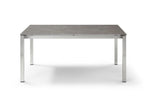 63" Dark Gray and Silver Ceramic Glass and Stainless Steel Outdoor Dining Table  Warm Home View