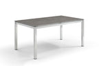 63" Dark Gray and Silver Ceramic Glass and Stainless Steel Outdoor Dining Table  Warm Home View
