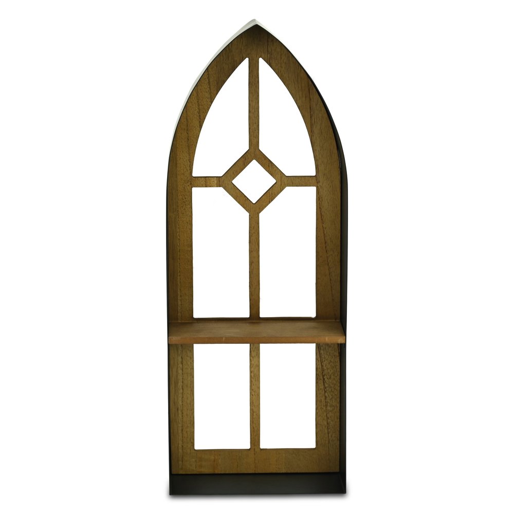 9" Black Metal Wall Mounted Accent Shelf  Warm Home View