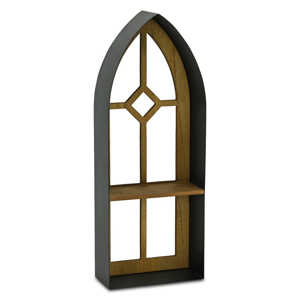 9" Black Metal Wall Mounted Accent Shelf  Warm Home View