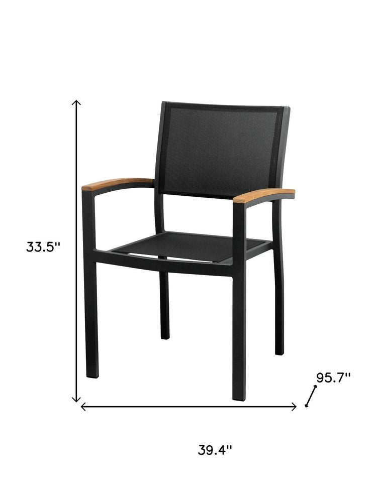 Nine Piece Brown and Black Solid Wood Dining Set with Eight Chairs  Warm Home View