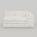 81" White Corduroy Lounge Chair  Warm Home View
