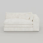 81" White Corduroy Lounge Chair  Warm Home View