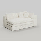81" White Corduroy Lounge Chair  Warm Home View