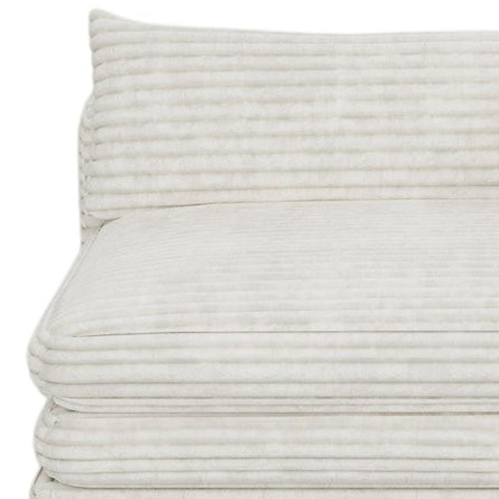 81" White Corduroy Lounge Chair  Warm Home View