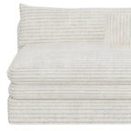 81" White Corduroy Lounge Chair  Warm Home View