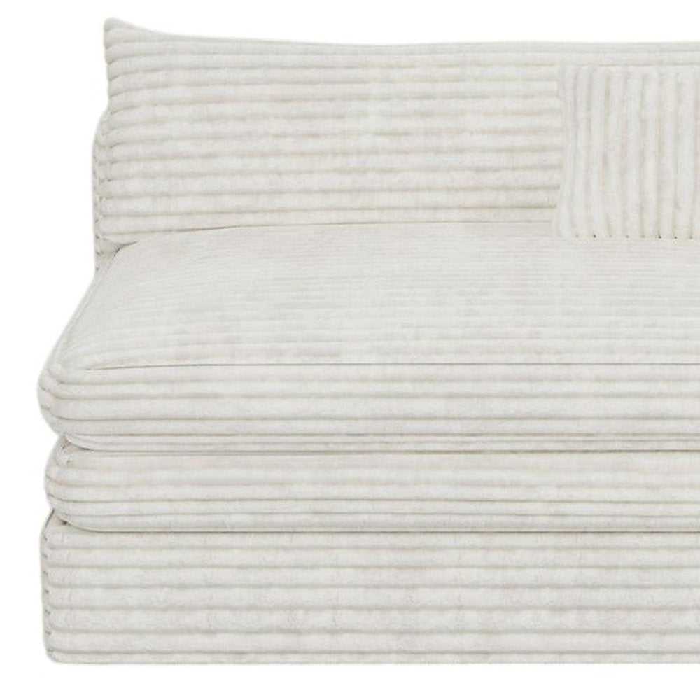 81" White Corduroy Lounge Chair  Warm Home View