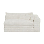 81" White Corduroy Lounge Chair  Warm Home View