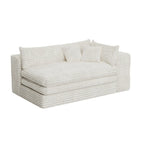 81" White Corduroy Lounge Chair  Warm Home View