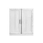 Set Of Two White Wood Corner Accent Cabinet With Two Doors  Warm Home View