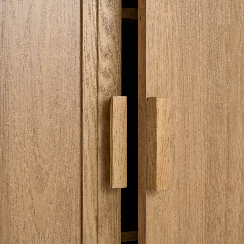 Set Of Two Natural Wood Corner Accent Cabinet With Two Doors  Warm Home View