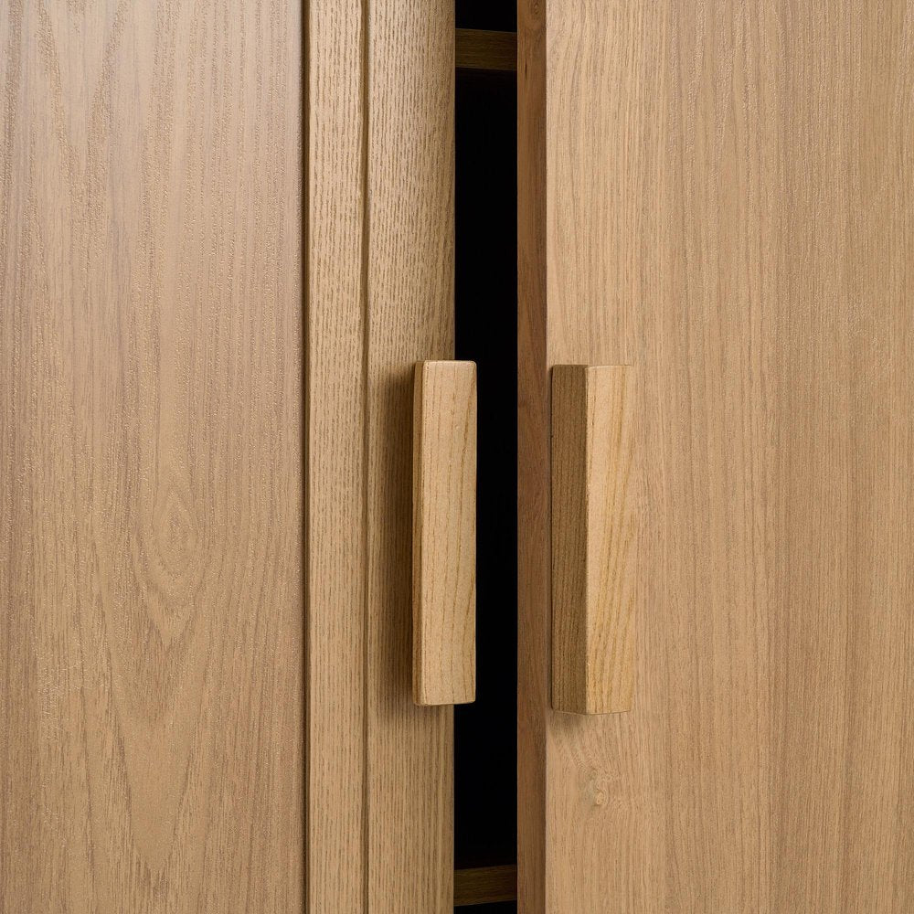 Set Of Two Natural Wood Corner Accent Cabinet With Two Doors  Warm Home View