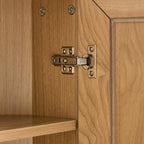 Set Of Two Natural Wood Corner Accent Cabinet With Two Doors  Warm Home View