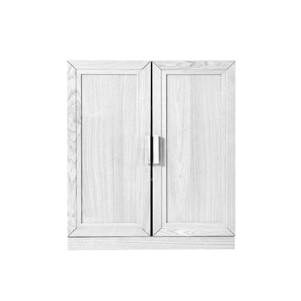 Set Of Two White Wood Corner Accent Cabinet With Two Doors  Warm Home View