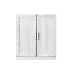 Set Of Two White Wood Corner Accent Cabinet With Two Doors  Warm Home View