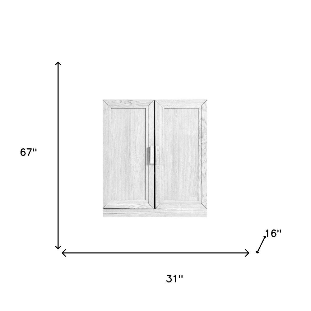 Set Of Two White Wood Corner Accent Cabinet With Two Doors  Warm Home View