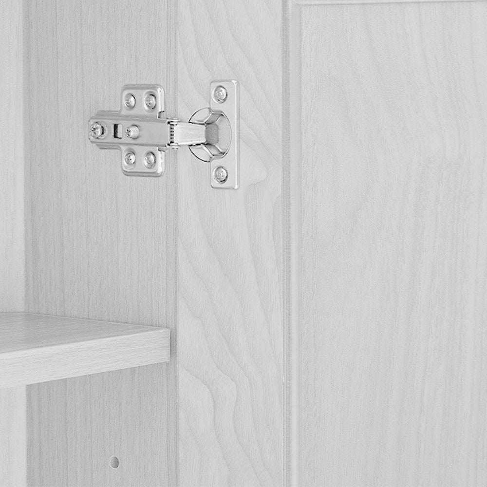 Set Of Two White Wood Corner Accent Cabinet With Two Doors  Warm Home View
