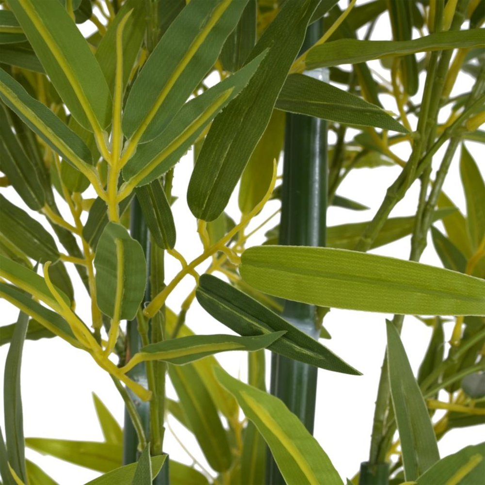 Set of Two 61" Green Artificial Bamboo Tree In Cylindrical Black Pot  Warm Home View