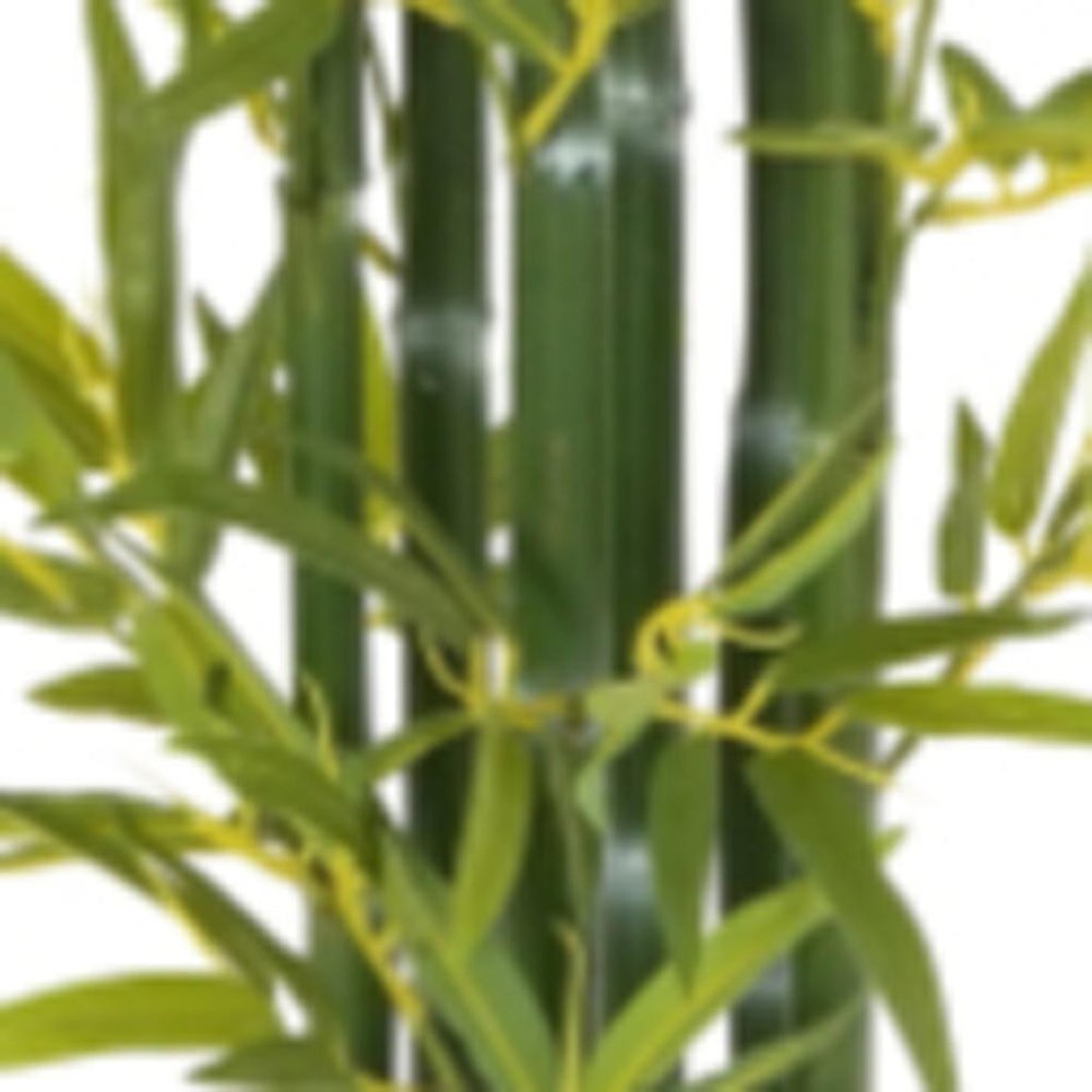 Set of Two 61" Green Artificial Bamboo Tree In Cylindrical Black Pot  Warm Home View