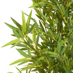 Set of Two 72" Green Artificial Bamboo Tree In Cylindrical Black Pot  Warm Home View