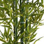 Set of Two 72" Green Artificial Bamboo Tree In Cylindrical Black Pot  Warm Home View