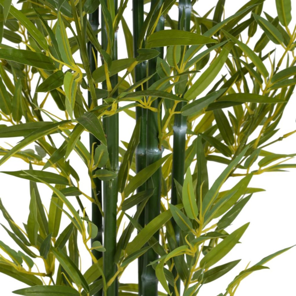 Set of Two 72" Green Artificial Bamboo Tree In Cylindrical Black Pot  Warm Home View