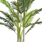 Set of Two 79" Green Artificial Palm Tree In Cylindrical Black Pot  Warm Home View