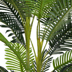 Set of Two 79" Green Artificial Palm Tree In Cylindrical Black Pot  Warm Home View