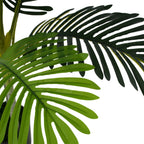 Set of Two 61" Green Artificial Palm Tree In Cylindrical Black Pot  Warm Home View