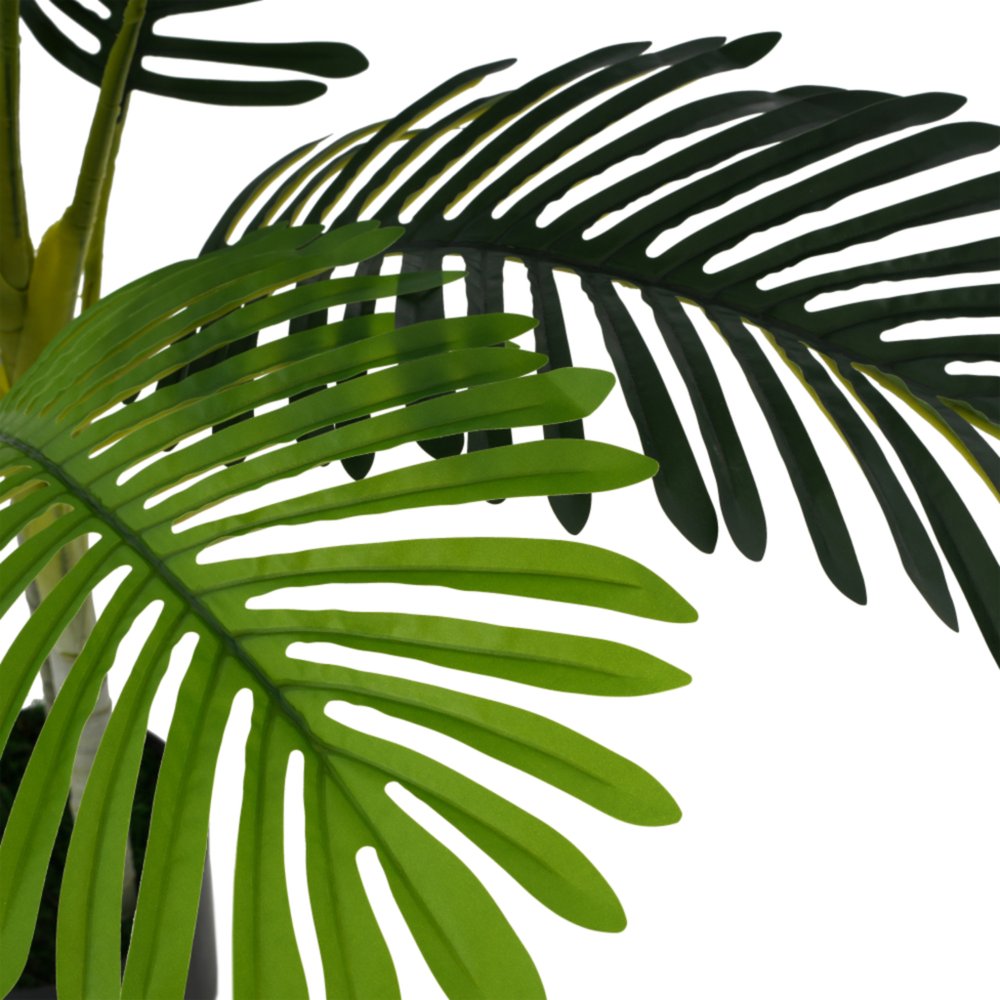 Set of Two 61" Green Artificial Palm Tree In Cylindrical Black Pot  Warm Home View