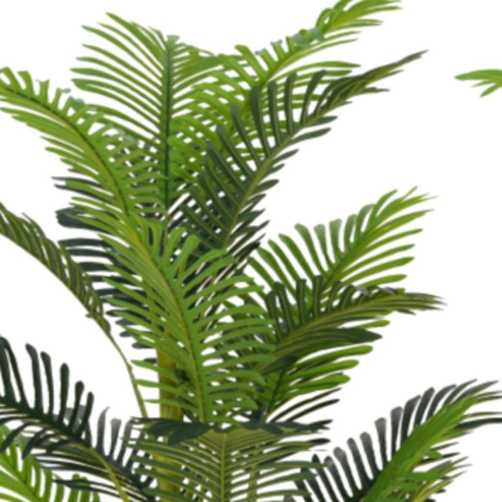 Set of Two 61" Green Artificial Palm Tree In Cylindrical Black Pot  Warm Home View
