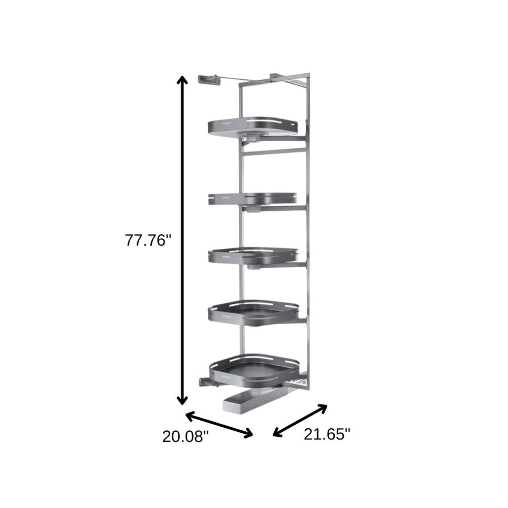 78" Silver Stainless Steel Kitchen Cabinet Insert  Warm Home View
