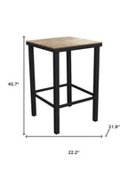 Five Piece Light Brown and Black Square Solid Wood Dining Set with Four Chairs  Warm Home View