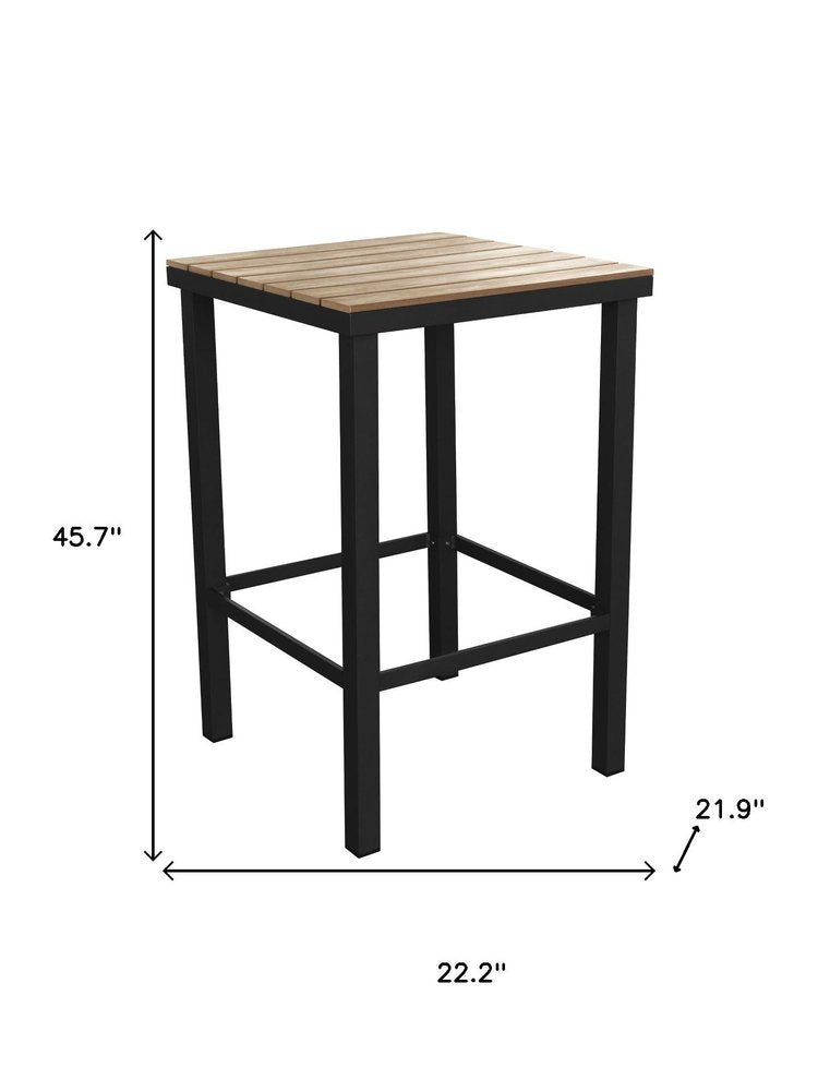 Five Piece Light Brown and Black Square Solid Wood Dining Set with Four Chairs  Warm Home View