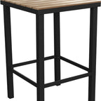 Five Piece Light Brown and Black Square Solid Wood Dining Set with Four Chairs  Warm Home View